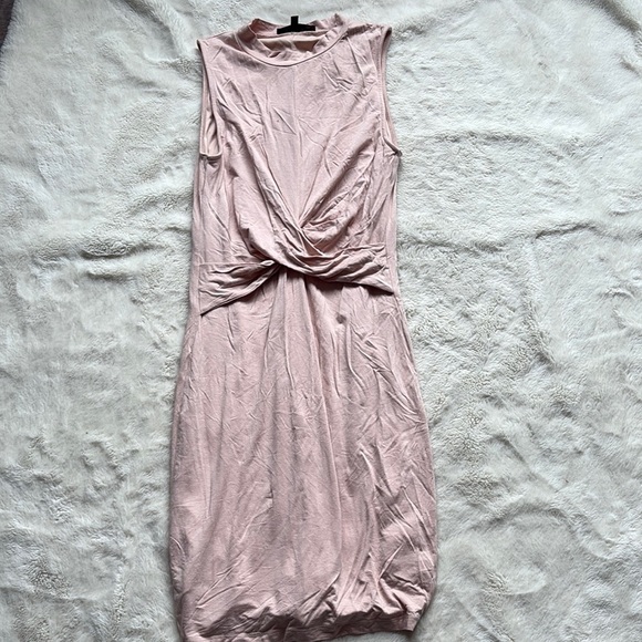 Dynamite Blush Pink Sleeveless Twist-Front Midi Dress | Soft & Flattering Fit - Picture 1 of 6